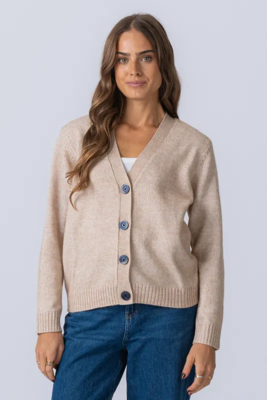 Strikket Cardigan - Beige sold by Teeshoppen
