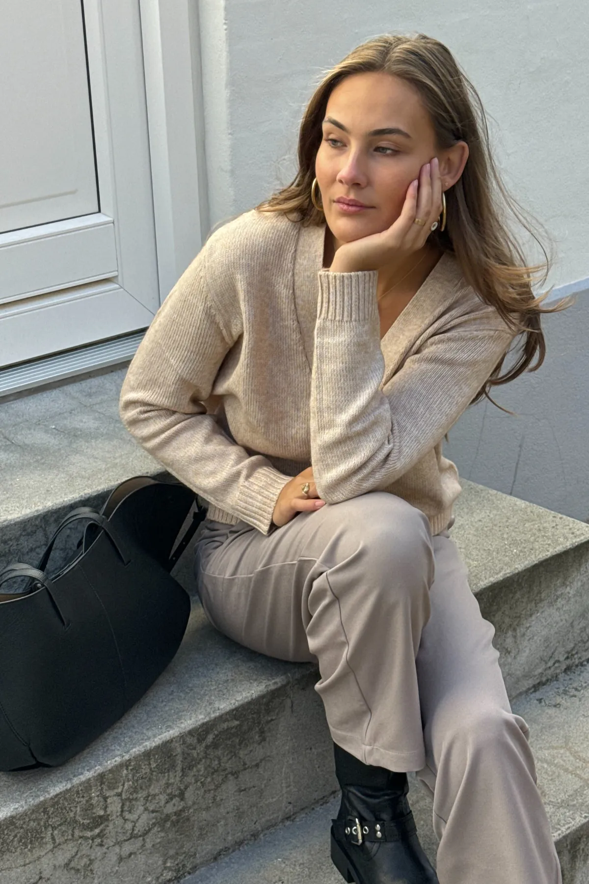 Strikket Cardigan - Beige sold by Teeshoppen product image thumbnail 5