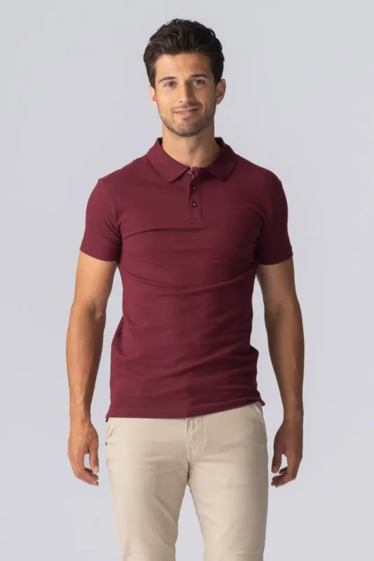 Muscle Polo Shirt - Bordeaux made by Teeshoppen