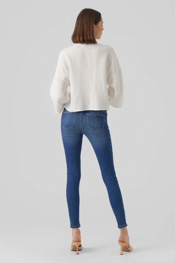 Natali Crop Shirt - Snow White sold by Teeshoppen product image thumbnail 3