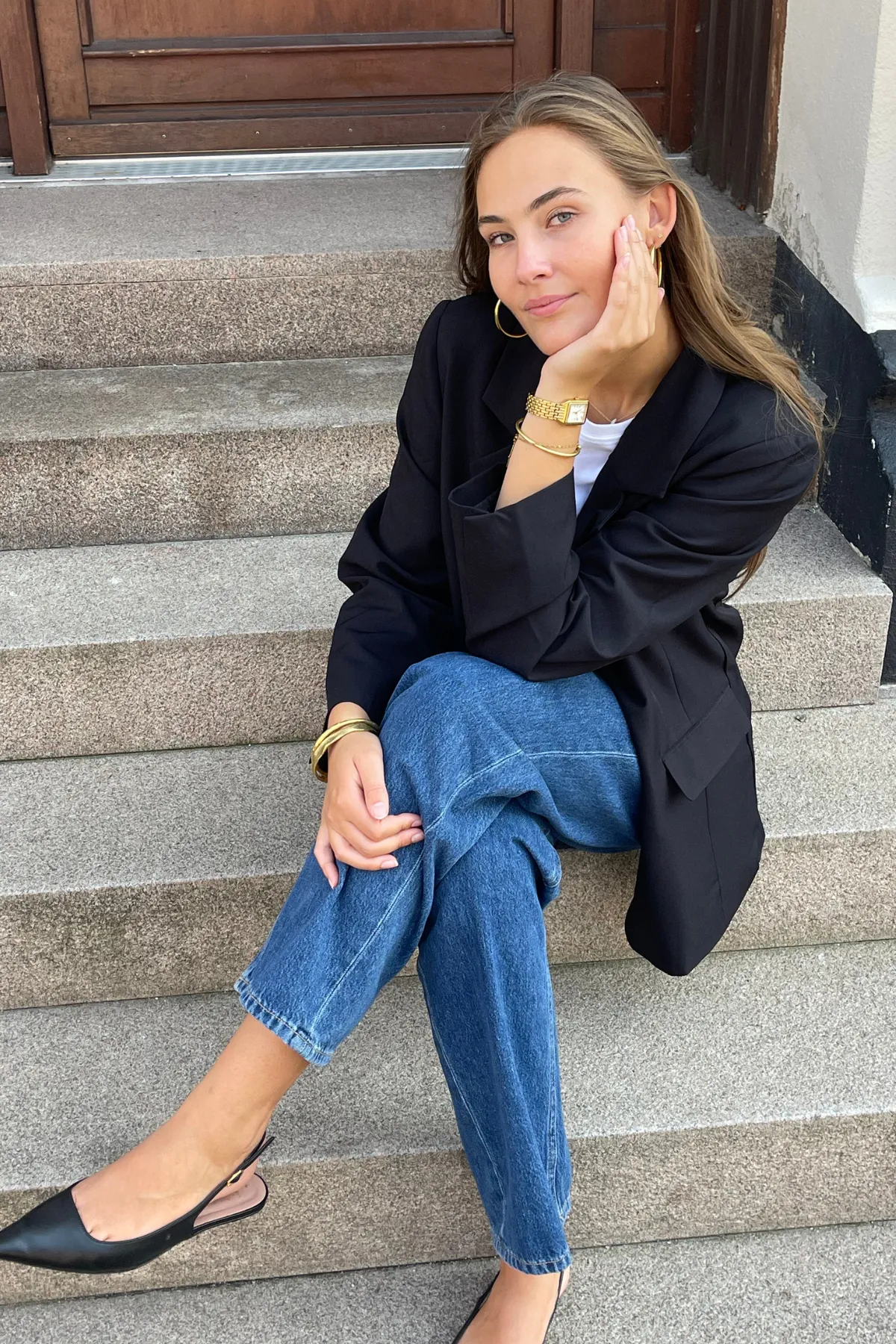 Oversized Blazer - Sort sold by Teeshoppen product image thumbnail 5