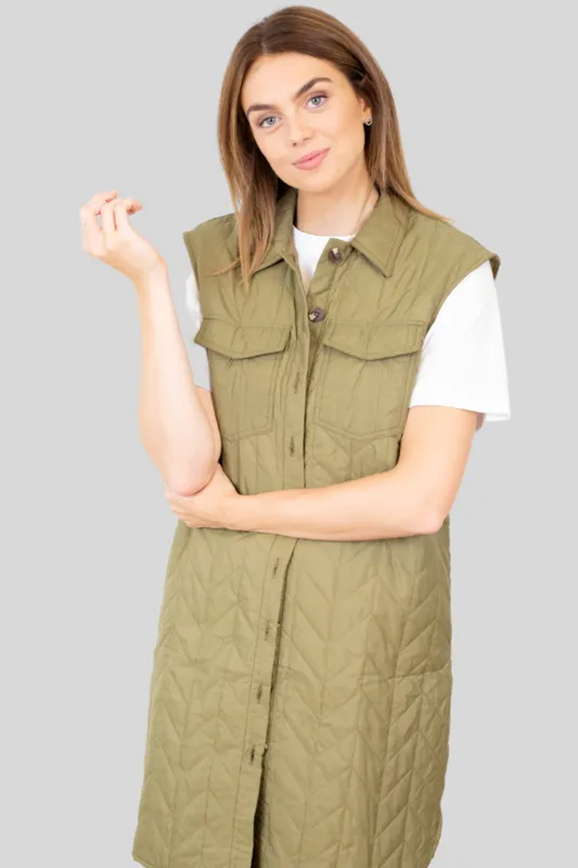 Magda Lang Quilted Vest - Lizard sold by Teeshoppen