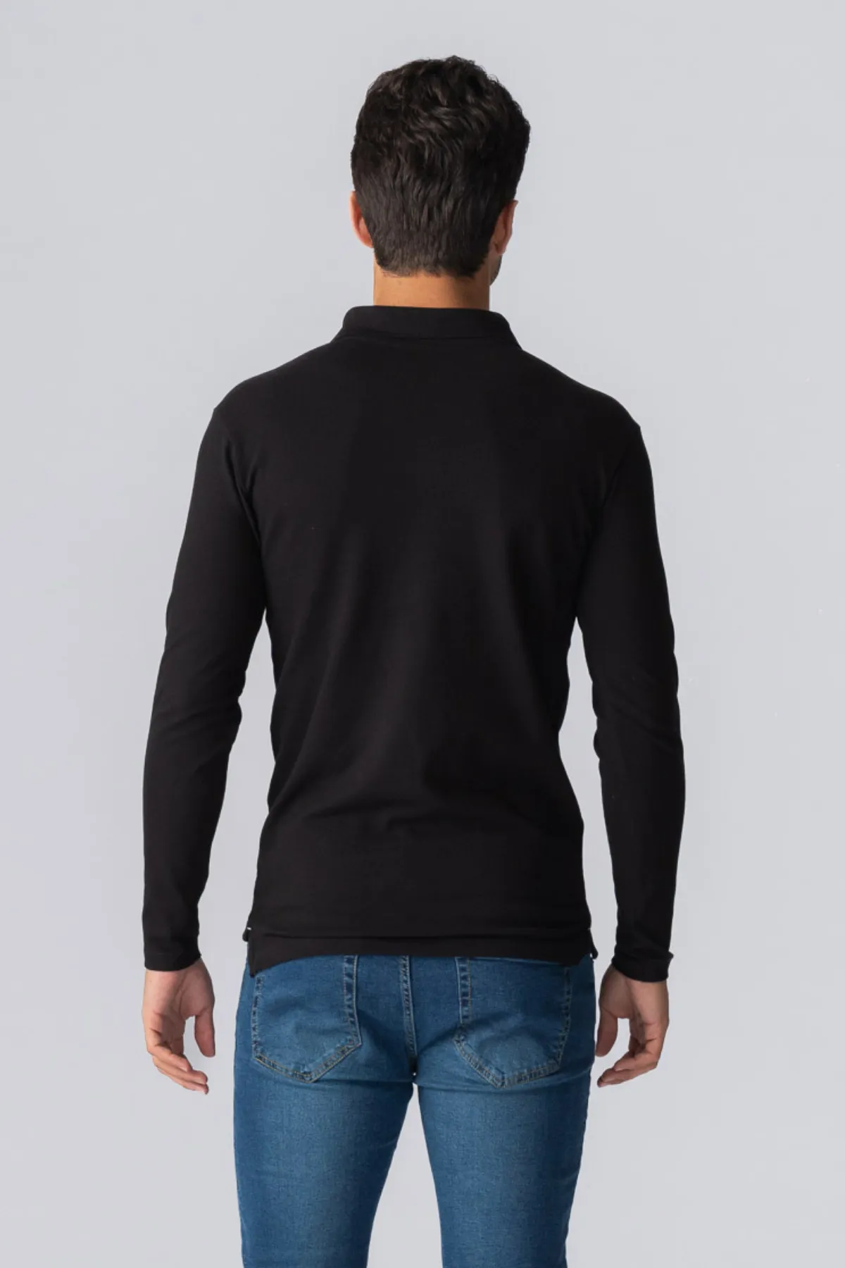 Muscle langærmet Polo Shirt - Sort sold by Teeshoppen product image thumbnail 3