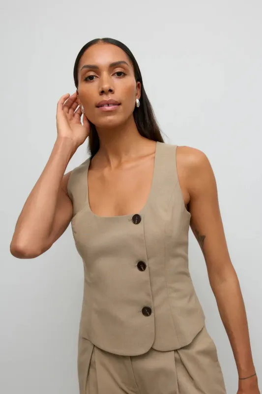 Ayah U-Neck Vest - Dune Melange sold by Teeshoppen