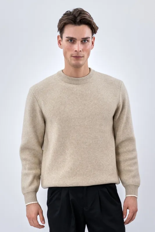 Crewneck Sweater - Beige made by Teeshoppen