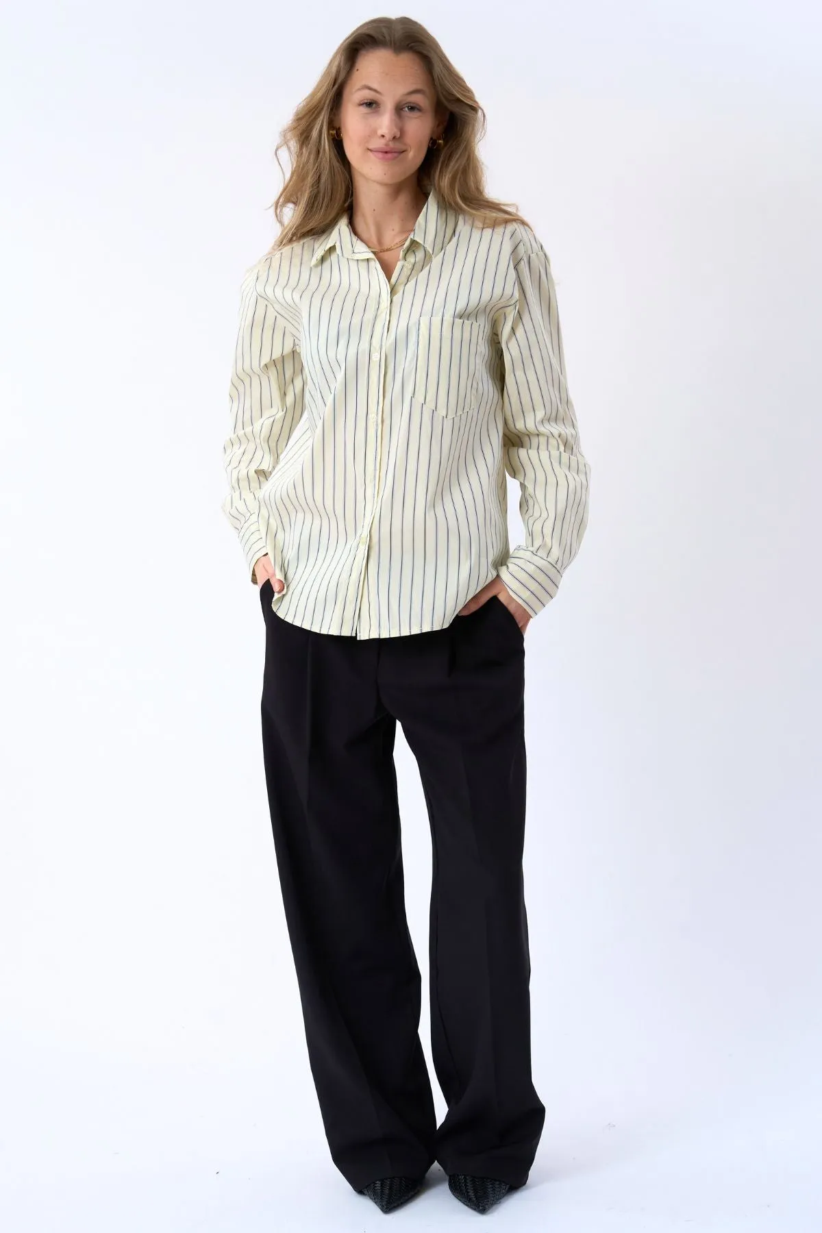 Thalia Stribet Trøje - Lysegul sold by Teeshoppen product image thumbnail 2