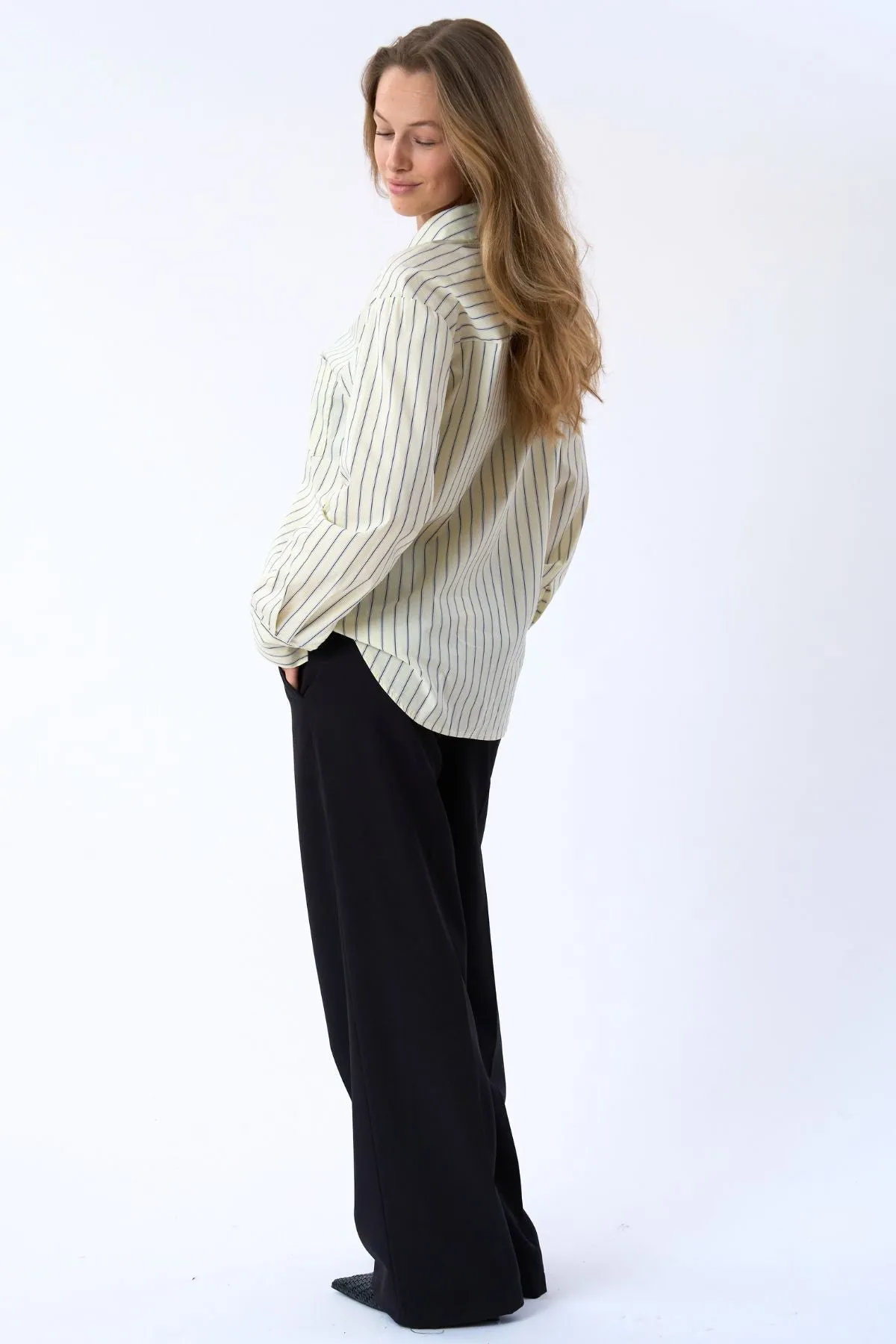 Thalia Stribet Trøje - Lysegul sold by Teeshoppen product image thumbnail 3