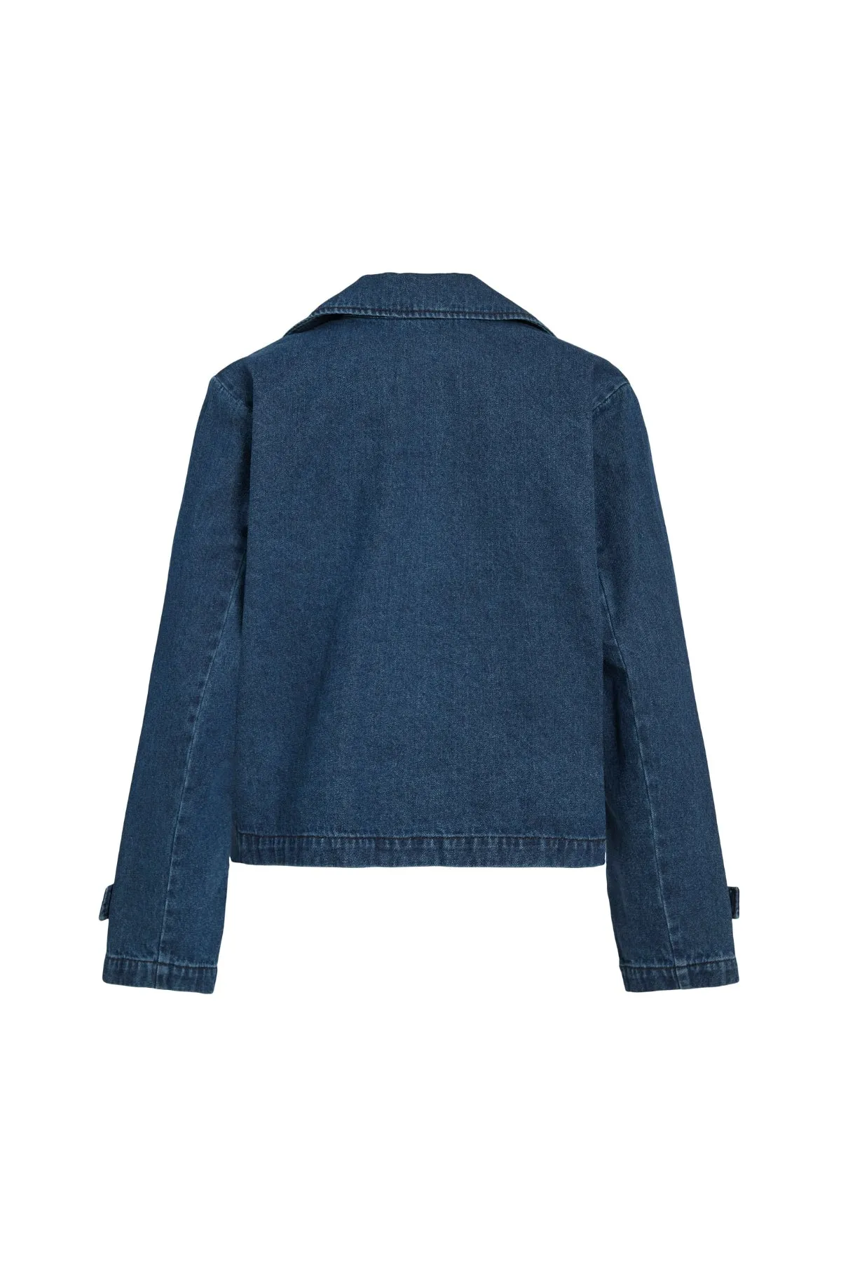 Nata Kort Denim Trenchcoat - Mørkeblå Denim sold by Teeshoppen product image thumbnail 3