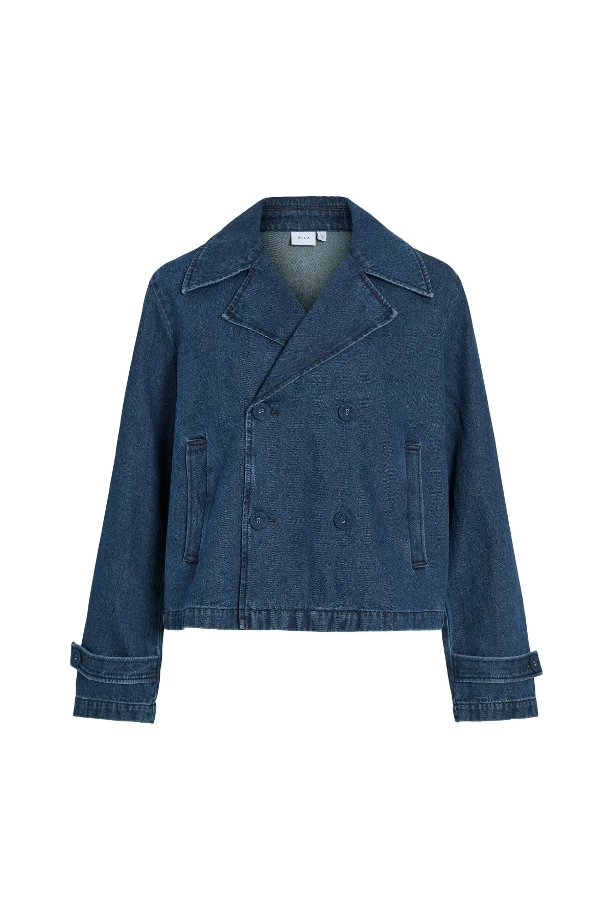 Nata Kort Denim Trenchcoat - Mørkeblå Denim sold by Teeshoppen product image thumbnail 2