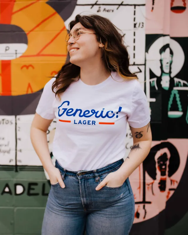 Generic! T-shirt (White) sold by Little Brown Jug