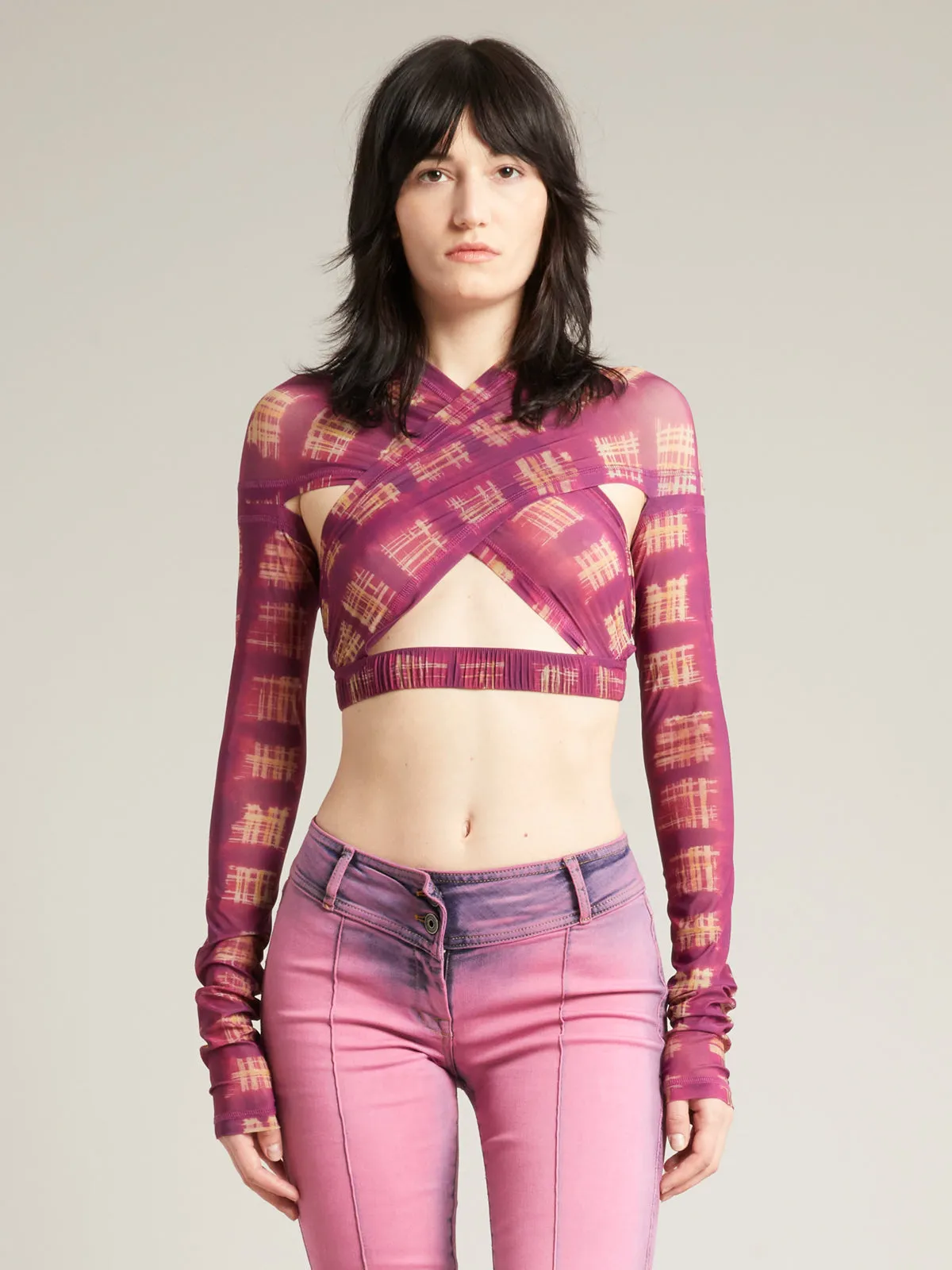 Anti Cross Over Top Acid Plaid Purple sold by KNWLS product image thumbnail 2
