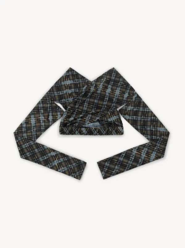 Anti Cross Over Top Bleach Plaid Blue sold by KNWLS