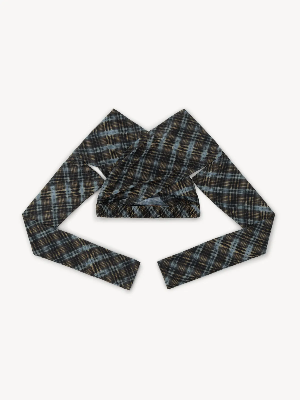 Anti Cross Over Top Bleach Plaid Blue sold by KNWLS