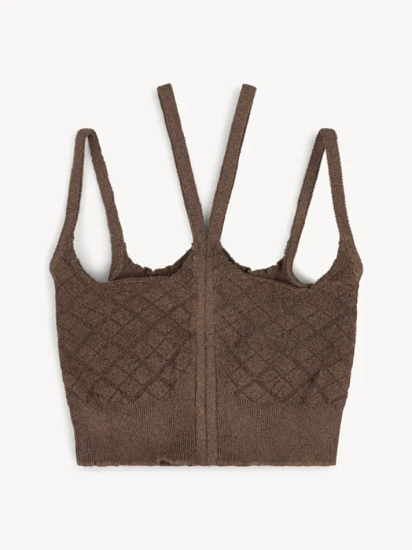 Cali Knitted Bra Brown Glitter sold by KNWLS