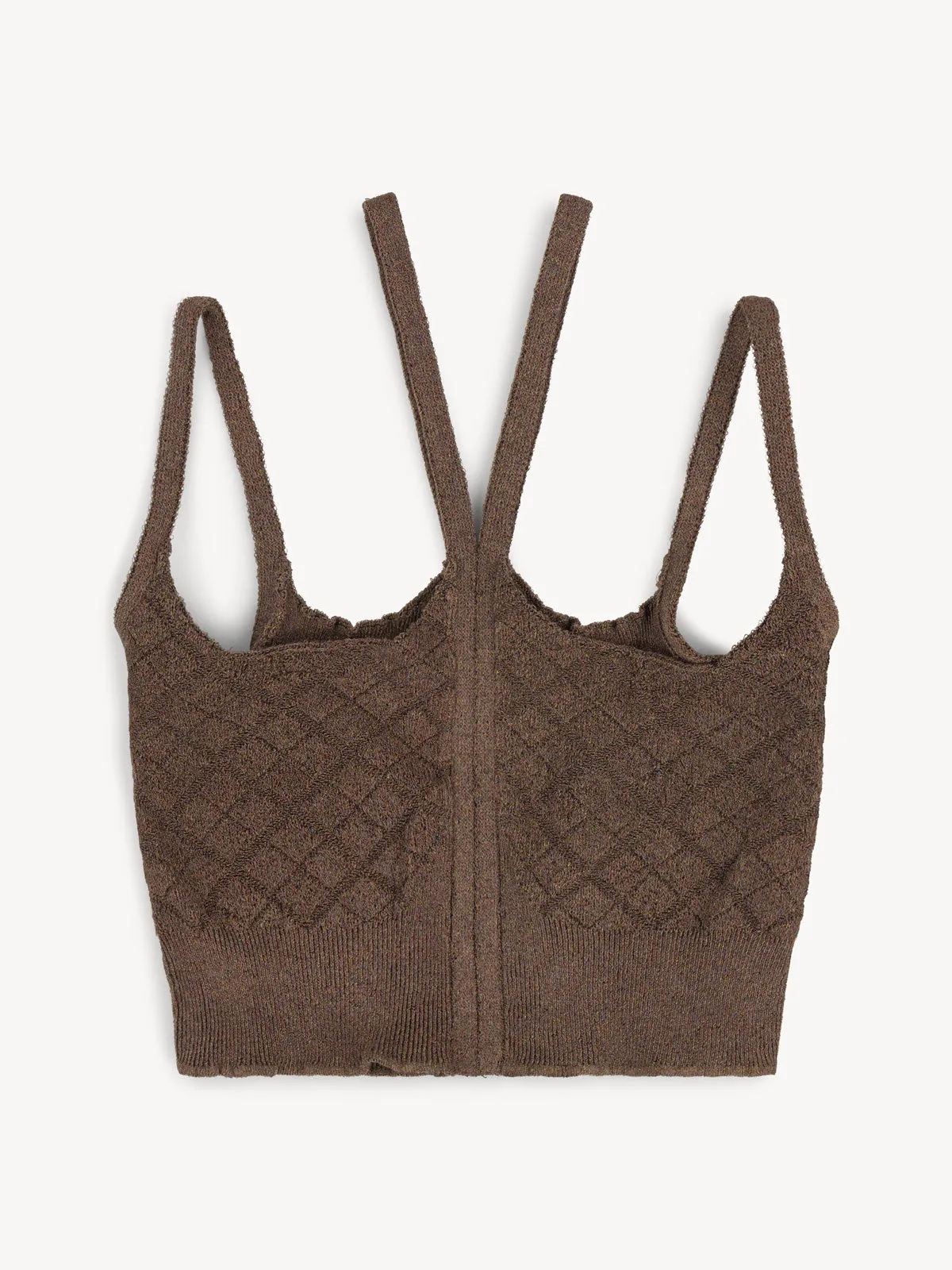 Cali Knitted Bra Brown Glitter sold by KNWLS