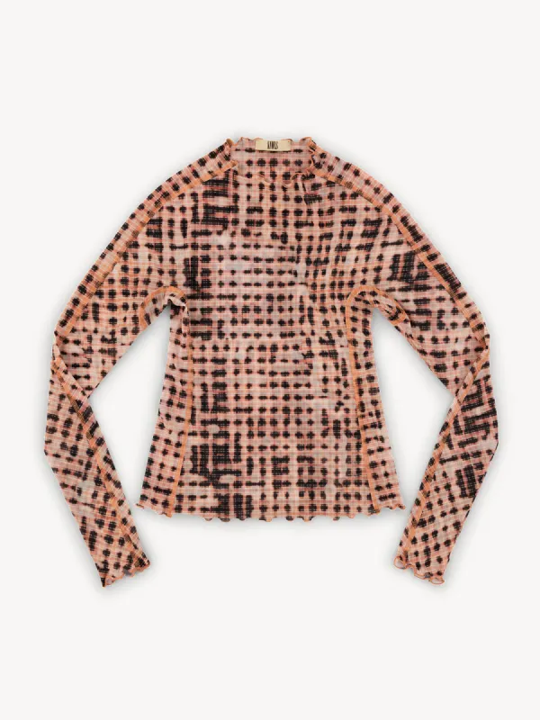 Halcyon Top Bleach Plaid Pink sold by KNWLS