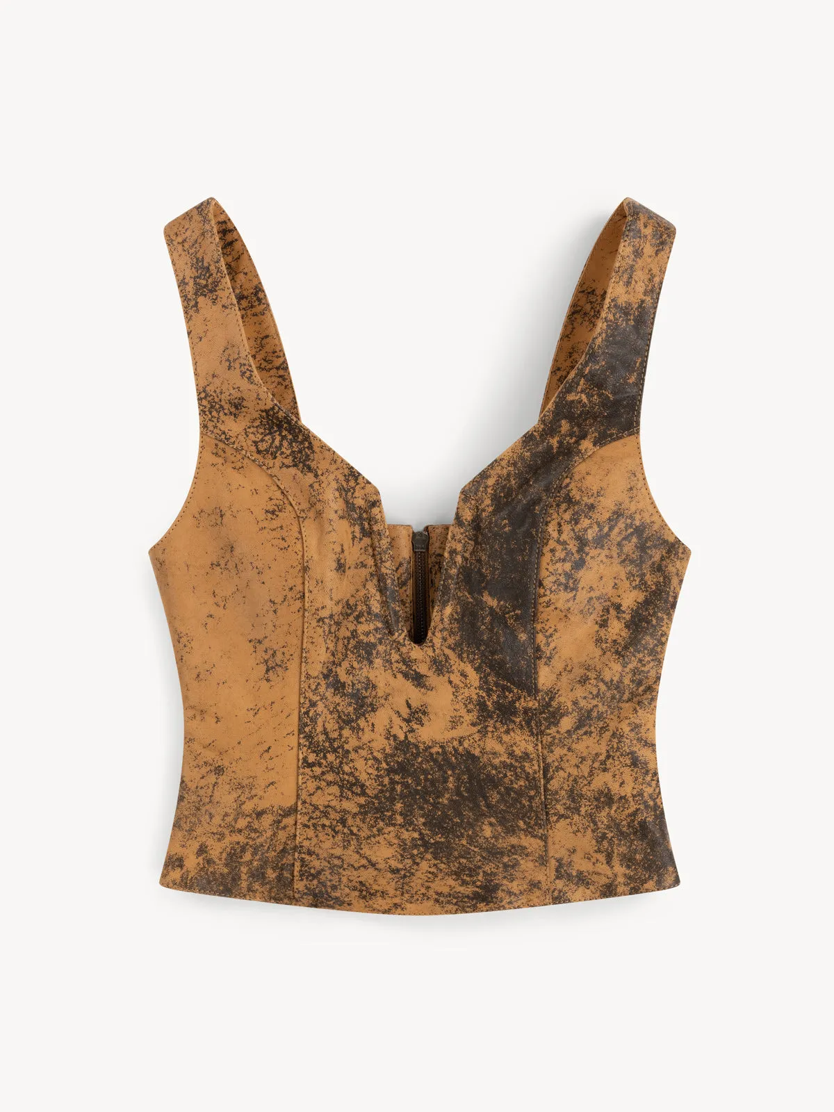 Hellz Corset Distressed Brown sold by KNWLS