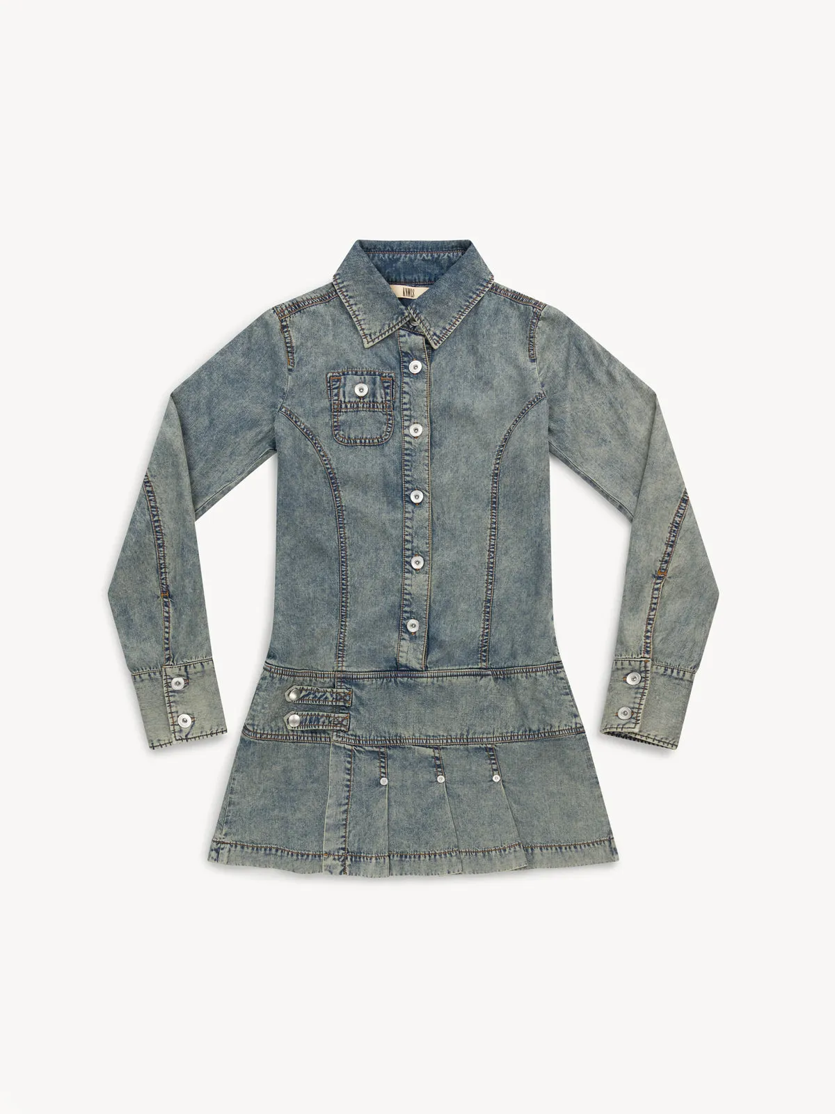 Issa Shirt Dress Washed Blue sold by KNWLS product image thumbnail 5