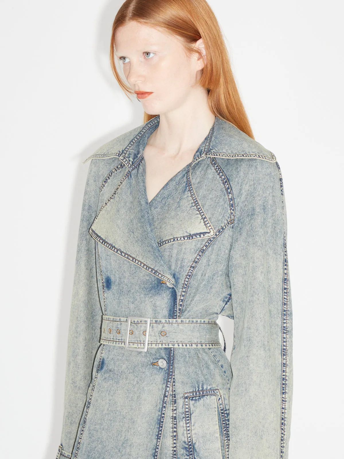 Issa Trench Coat Washed Blue sold by KNWLS product image thumbnail 4