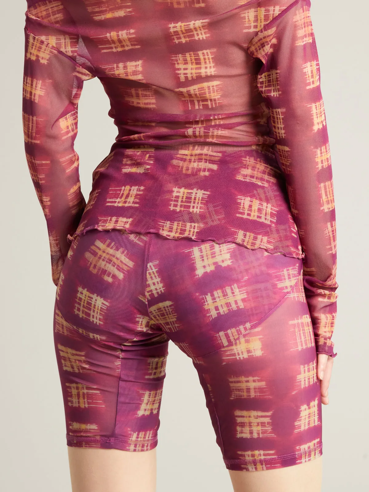 Lena Shorts Acid Plaid Purple sold by KNWLS product image thumbnail 2
