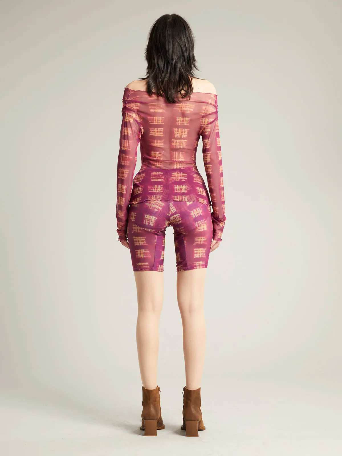 Lena Shorts Acid Plaid Purple sold by KNWLS product image thumbnail 4