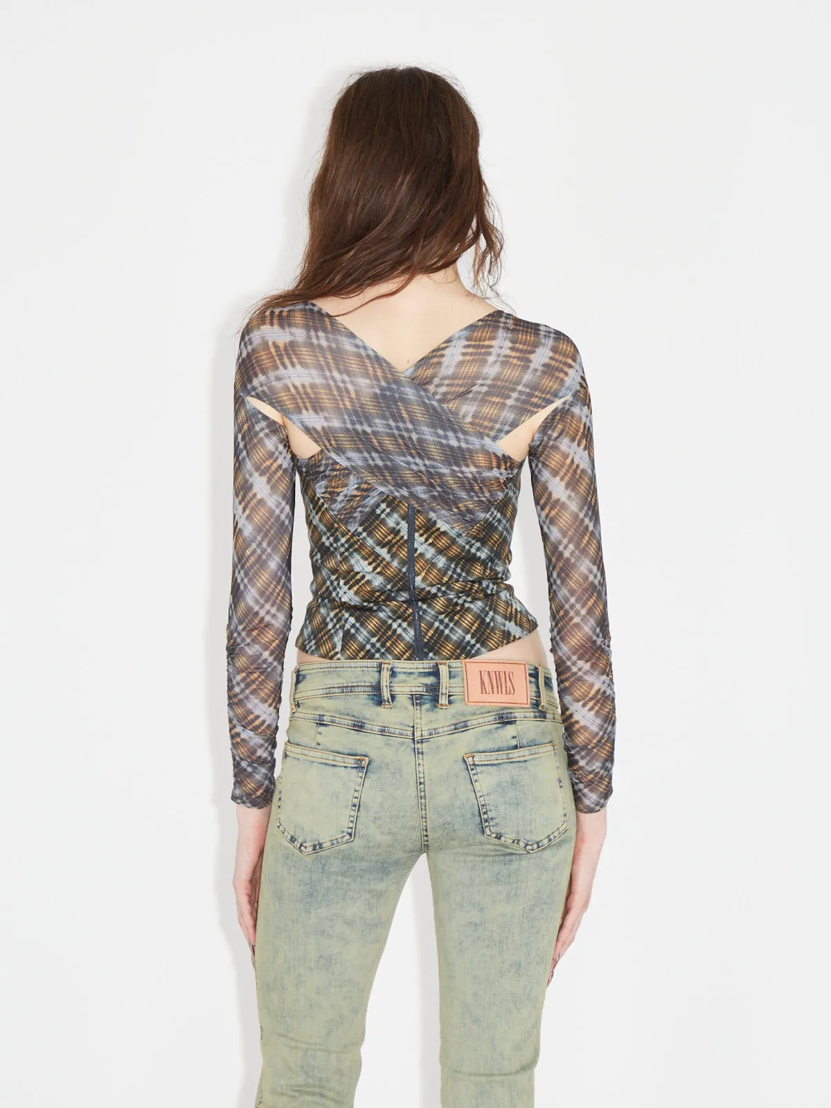 Scythe Bustier Bleach Plaid Blue sold by KNWLS product image thumbnail 2