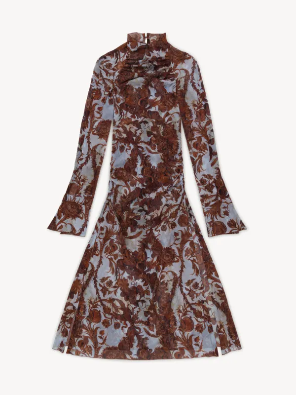 Serpent Dress Wildflower Emboss Blue sold by KNWLS