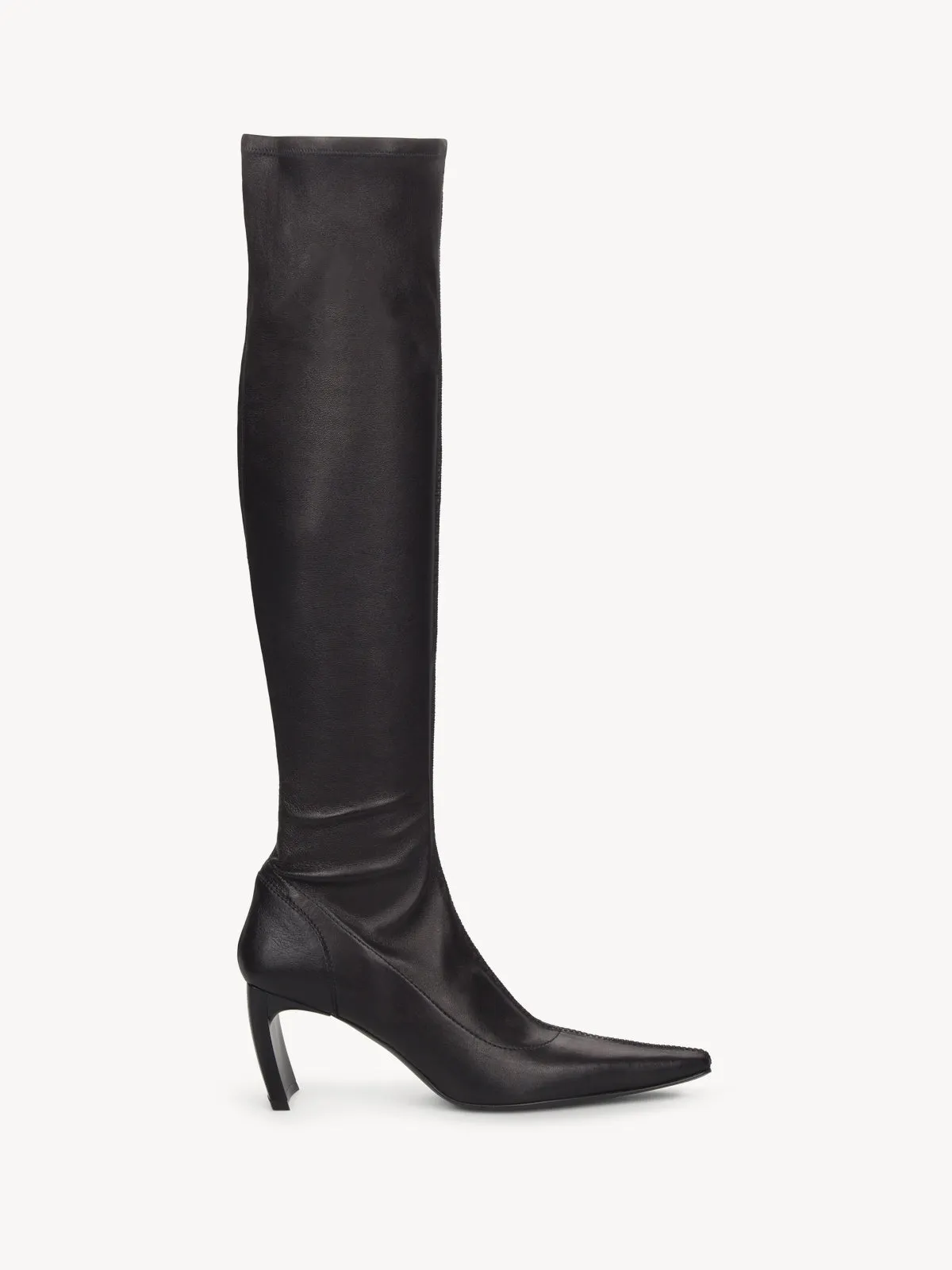 Serpent Knee High Sock Boots Black sold by KNWLS