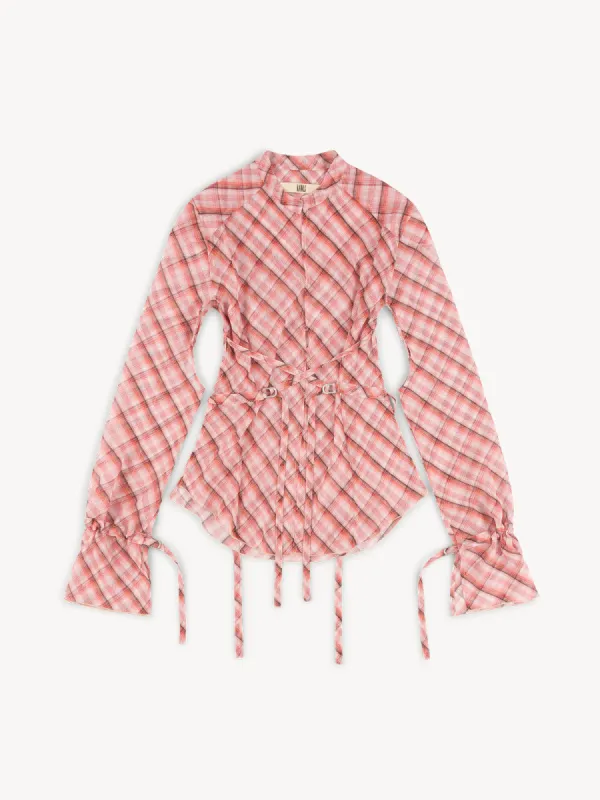 Thrall Shirt Moto Check Pink made by KNWLS