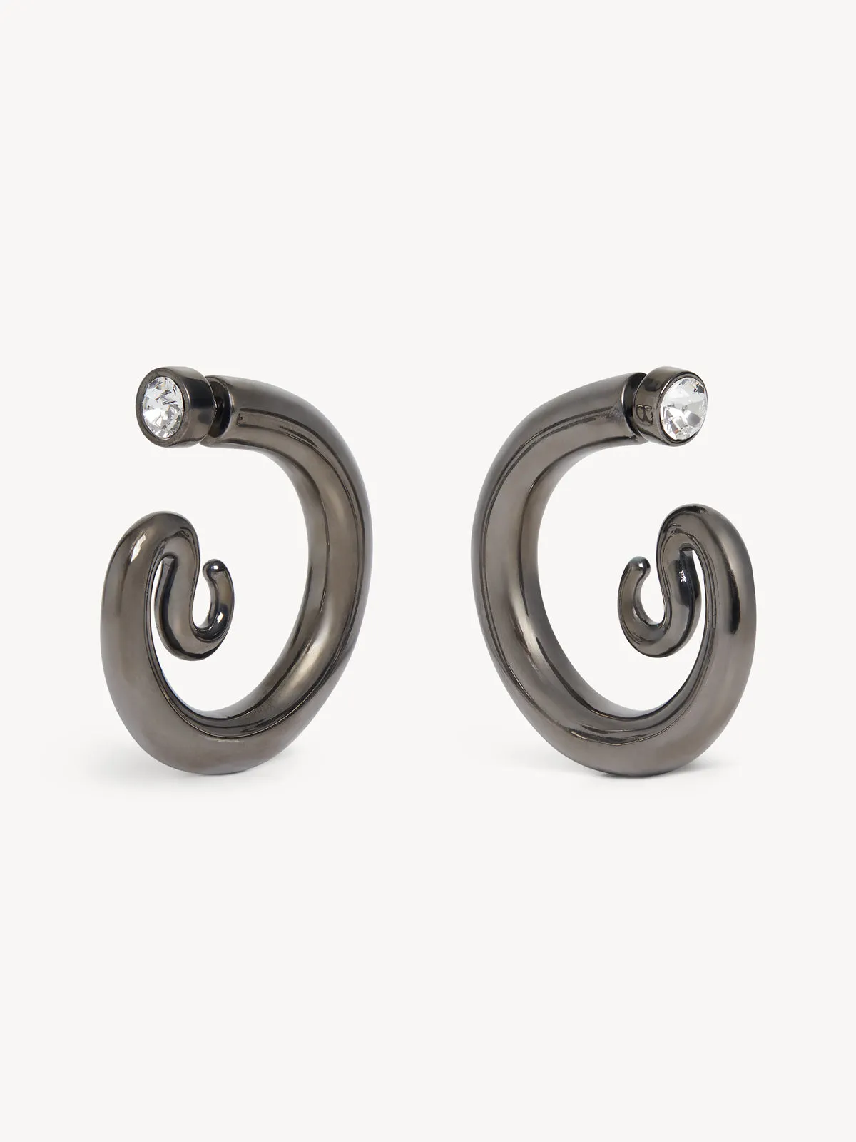 KNWLS x Panconesi Serpent Large Hoop Earrings Gunmetal sold by KNWLS