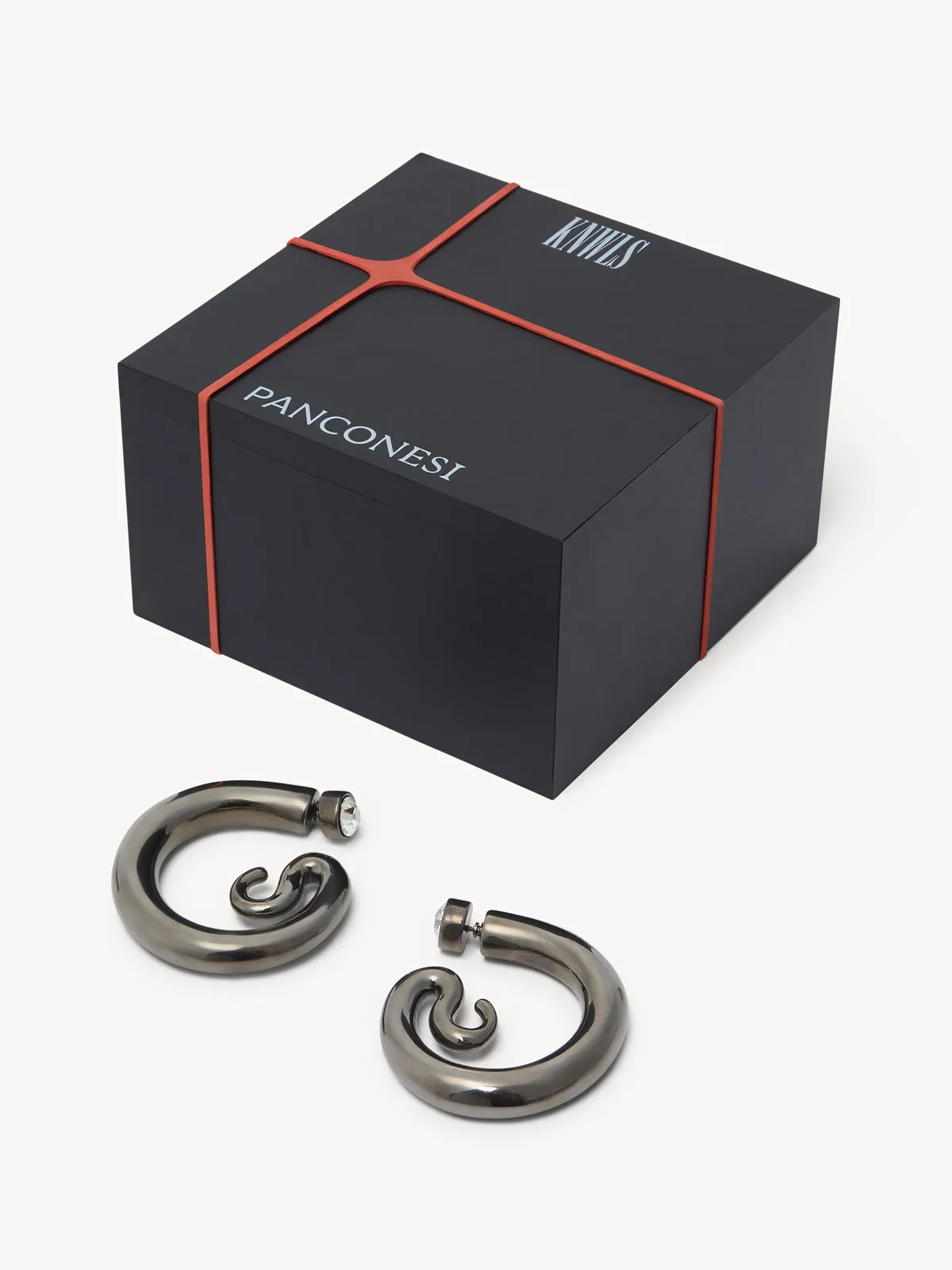 KNWLS x Panconesi Serpent Large Hoop Earrings Gunmetal sold by KNWLS product image thumbnail 3