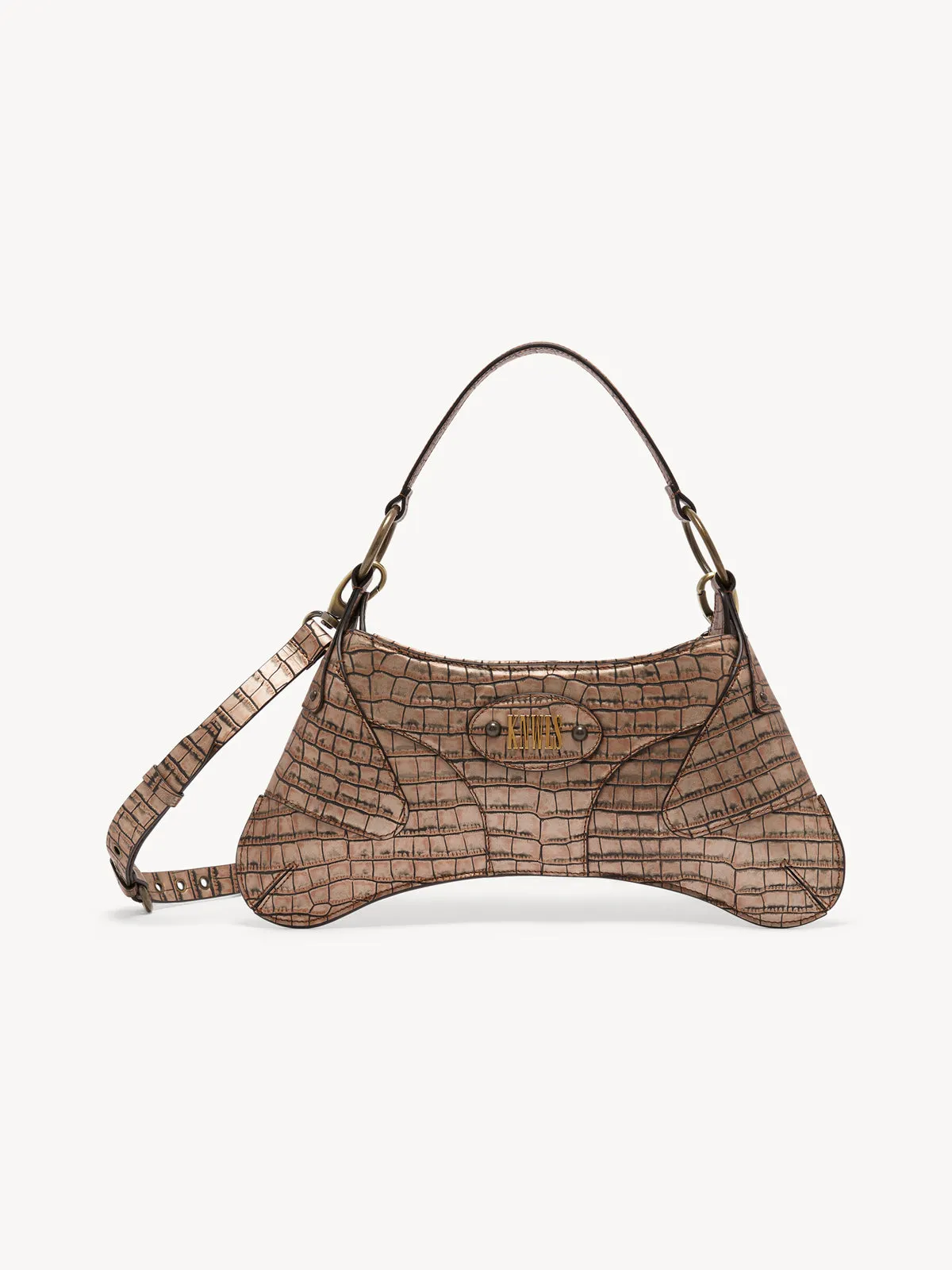 Razr Bag Copper Croc sold by KNWLS