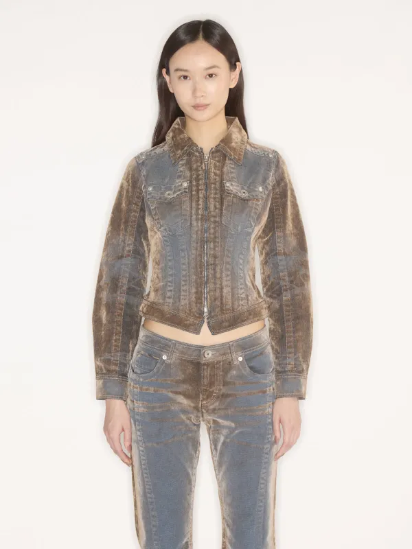 Flock Denim Jacket Stone made by KNWLS