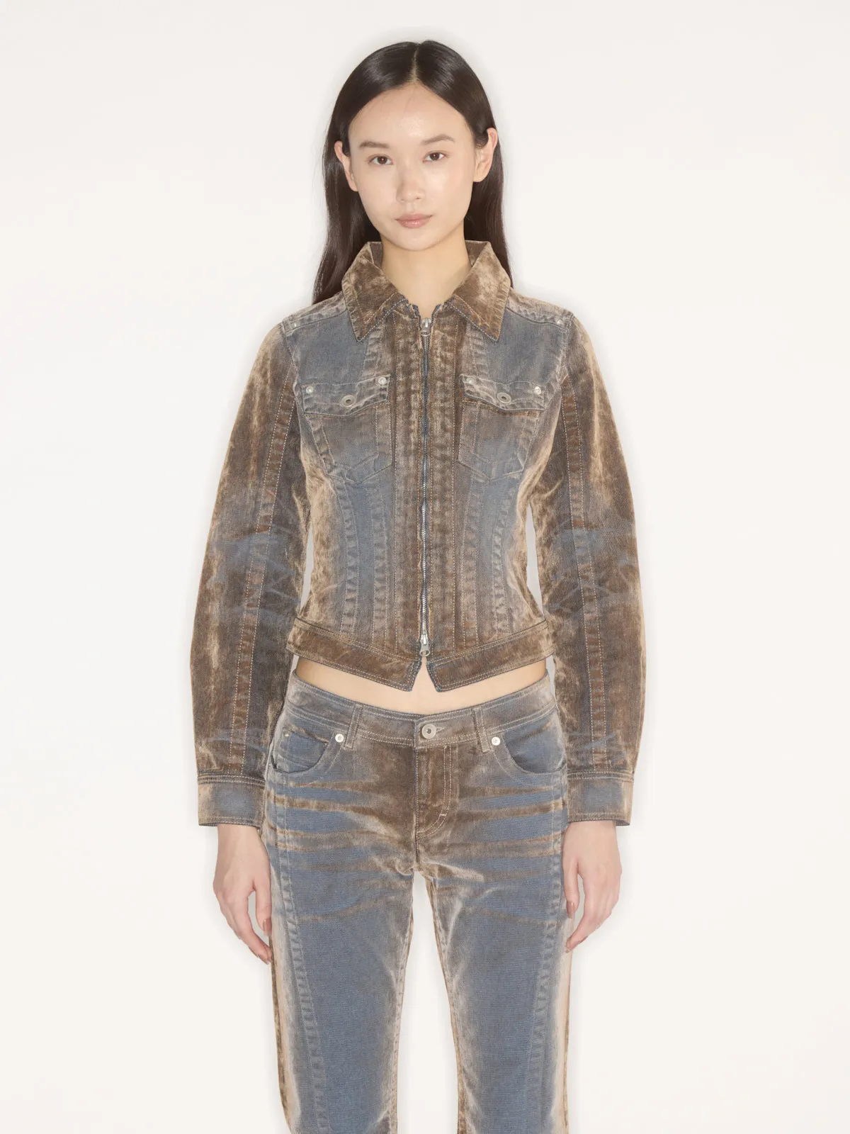 Flock Denim Jacket Stone sold by KNWLS