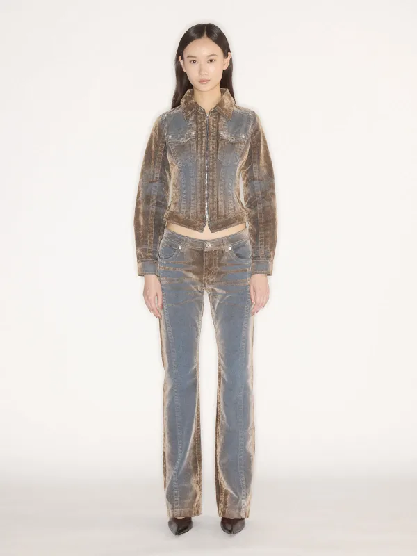 Flock Denim Trousers Stone made by KNWLS