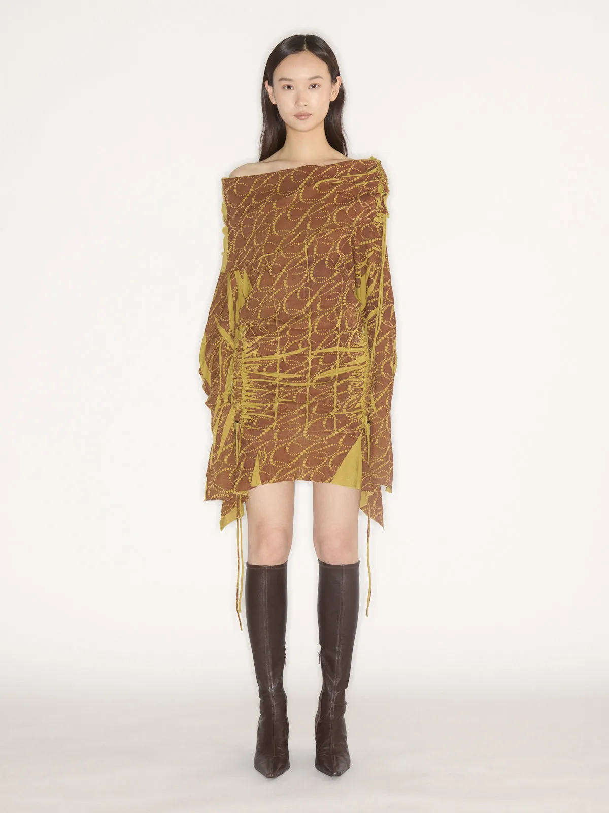 MG-Petrol Dress Rust Chartreuse sold by KNWLS