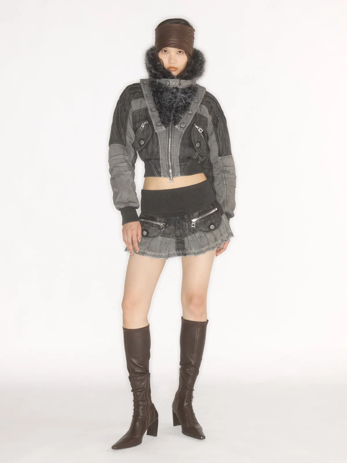 M60 x KNWLS Rib Mini Skirt sold by KNWLS