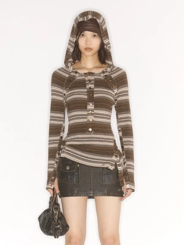 M60 x KNWLS Stripe Knit Hoodie made by KNWLS