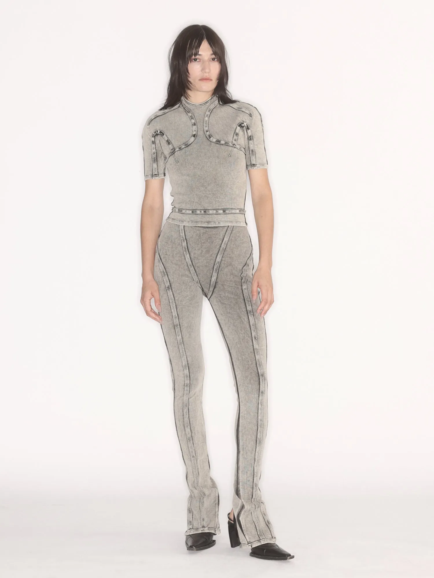 Scuba Trousers Washed Black sold by KNWLS