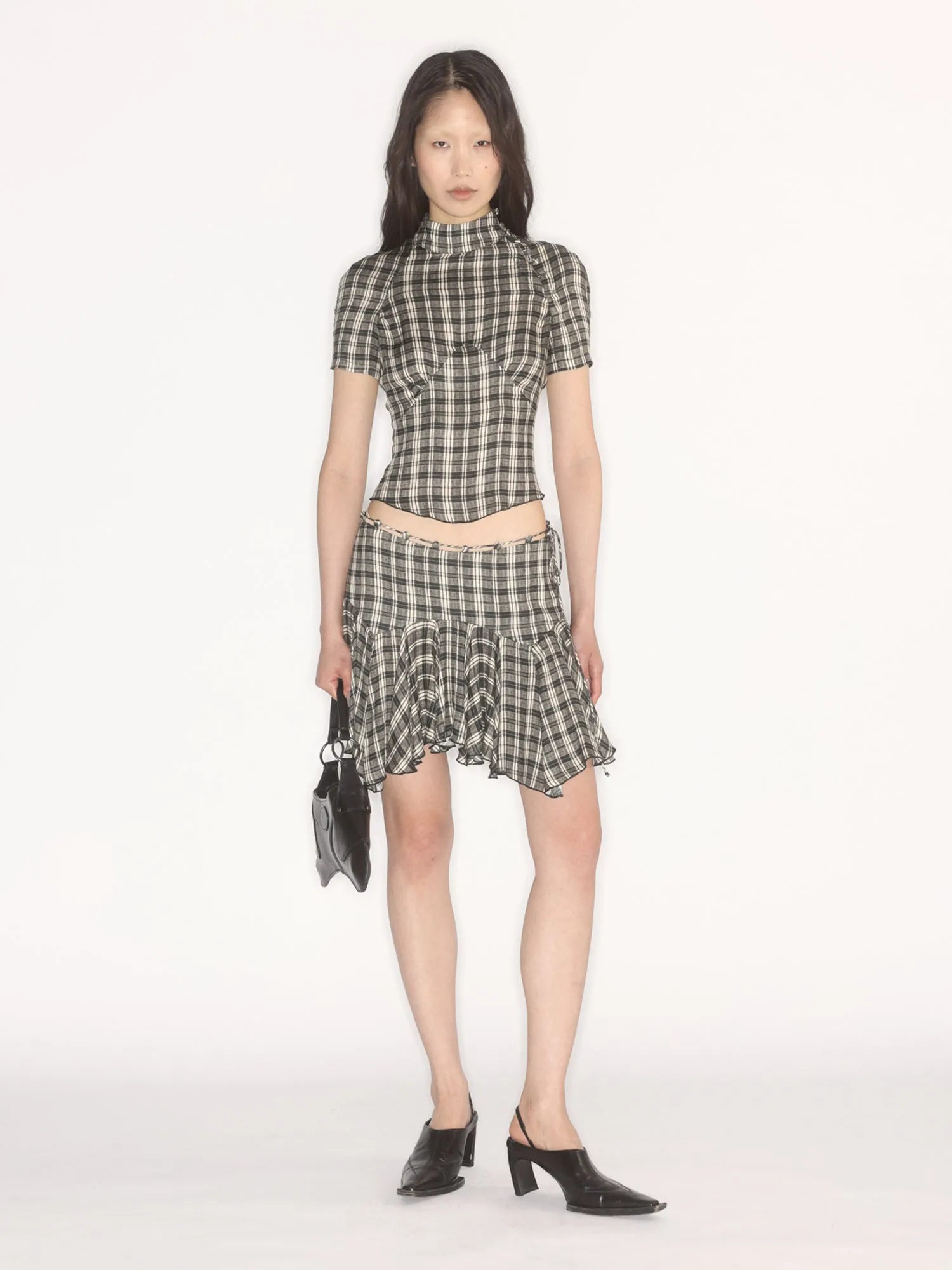 Tess Skirt Combi Check sold by KNWLS