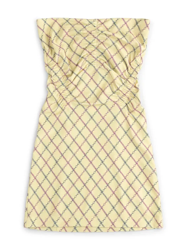 Skinn Dress Yellow Chain Argyle made by KNWLS