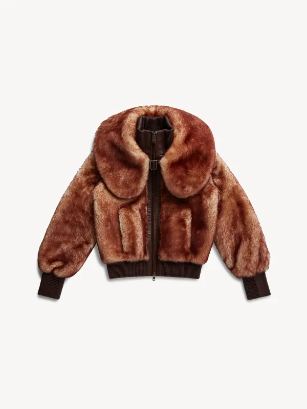 Eliza Shearling Jacket Rust made by KNWLS