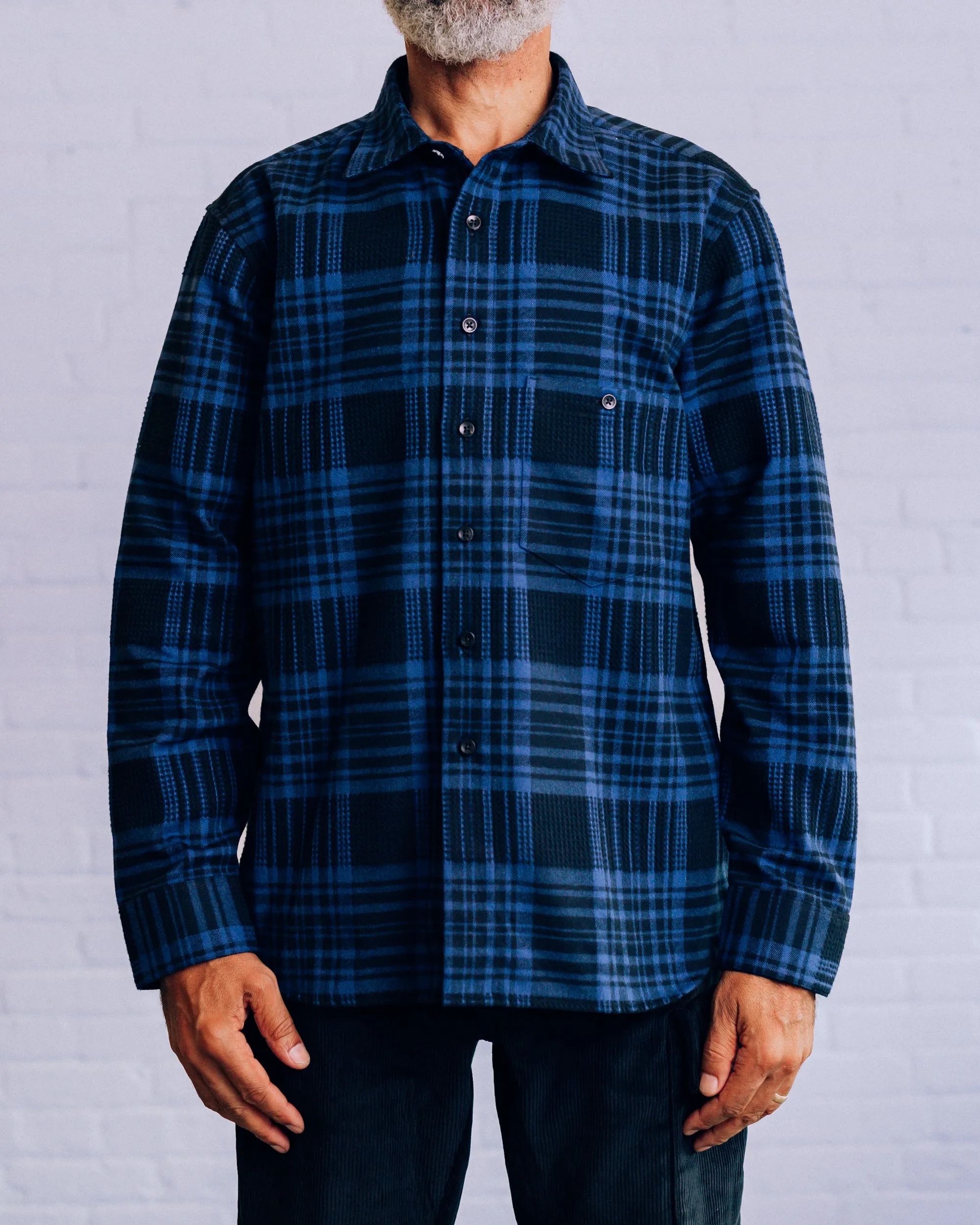 Waffle Plaid Button-Up Shirt sold by Raised by Wolves product image thumbnail 4