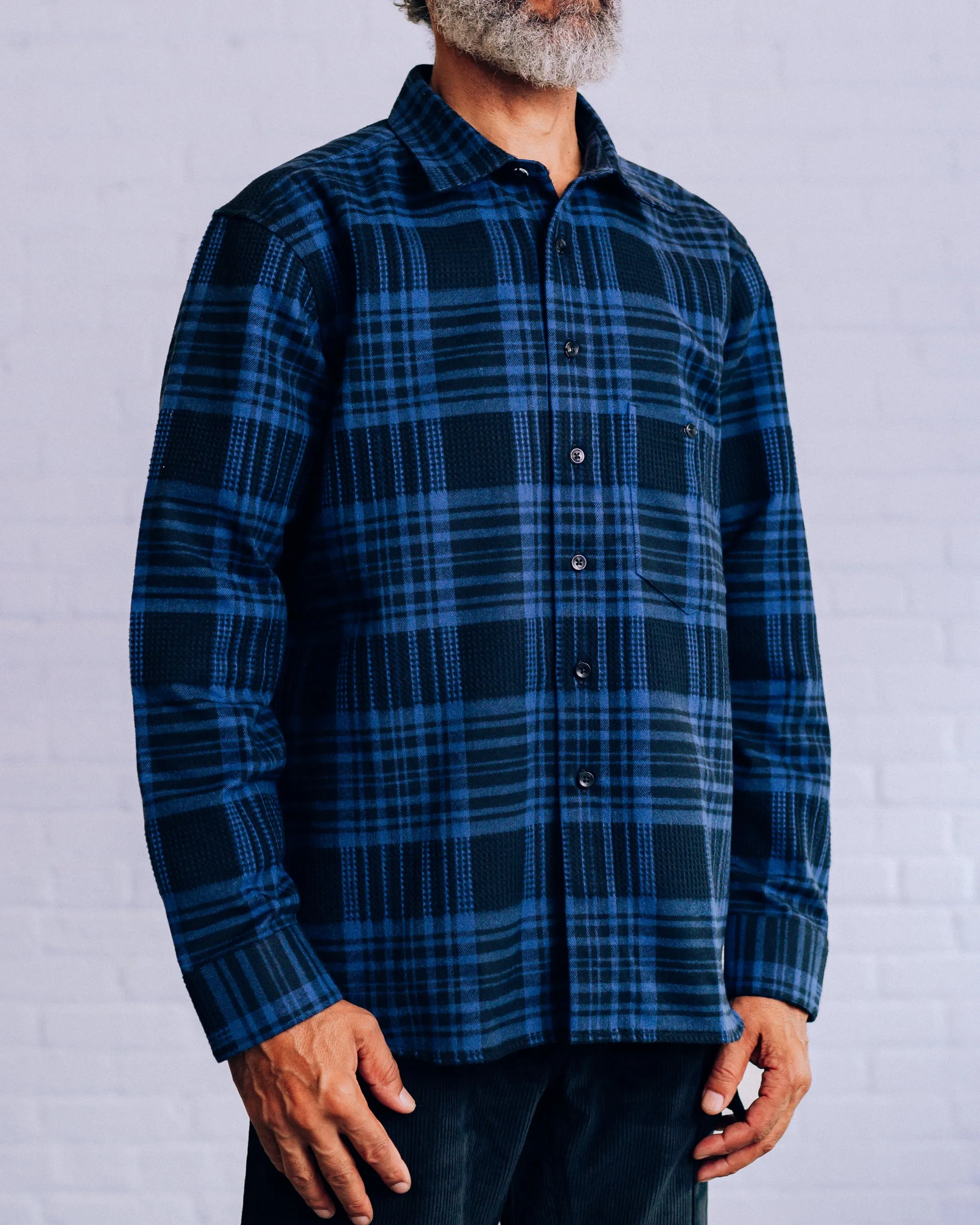 Waffle Plaid Button-Up Shirt sold by Raised by Wolves product image thumbnail 5