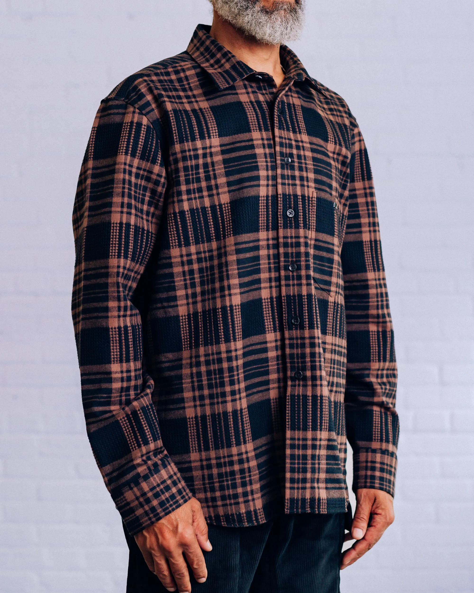 Waffle Plaid Button-Up Shirt sold by Raised by Wolves product image thumbnail 2