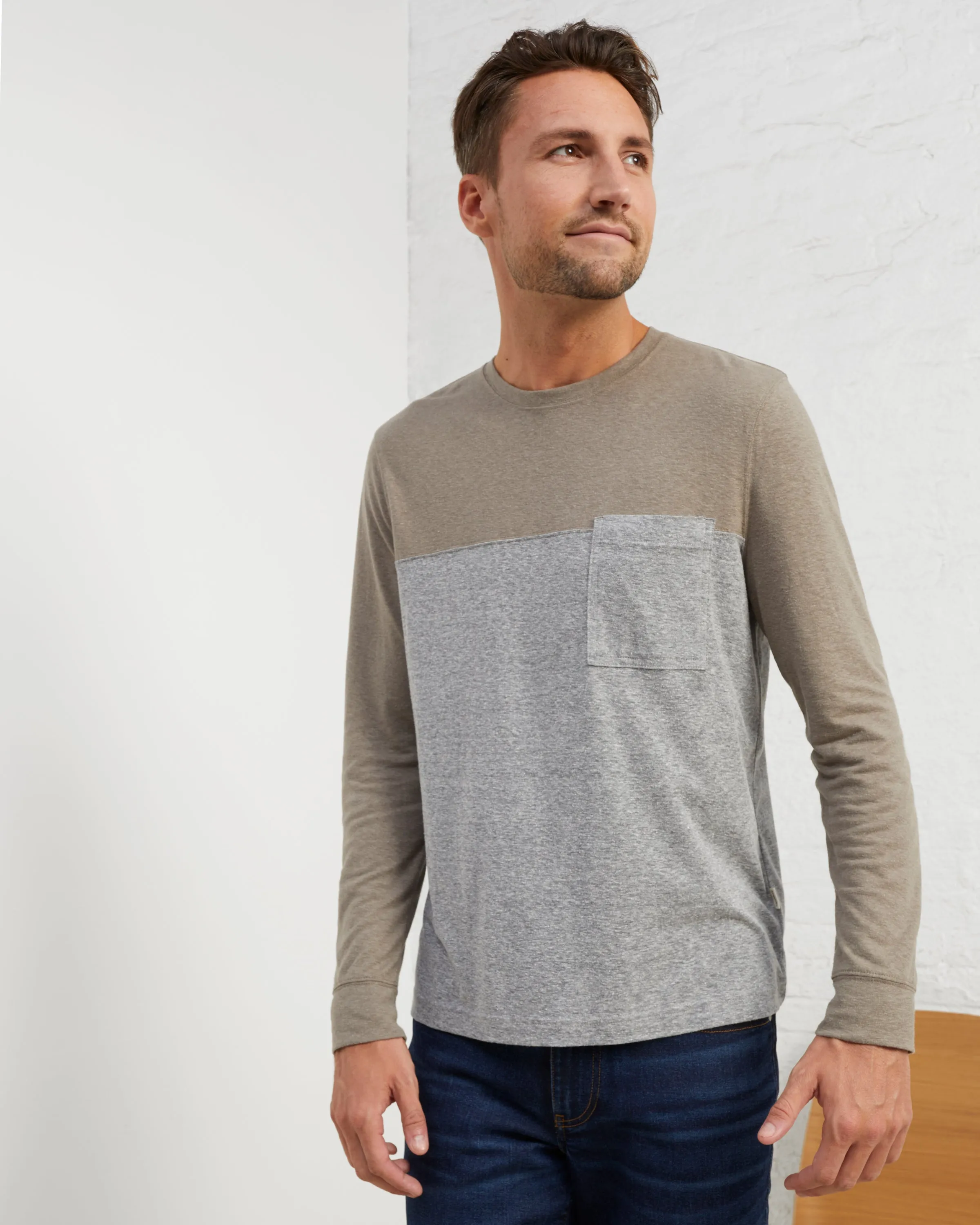 Hemp Jersey Colorblock Tee sold by UpWest
