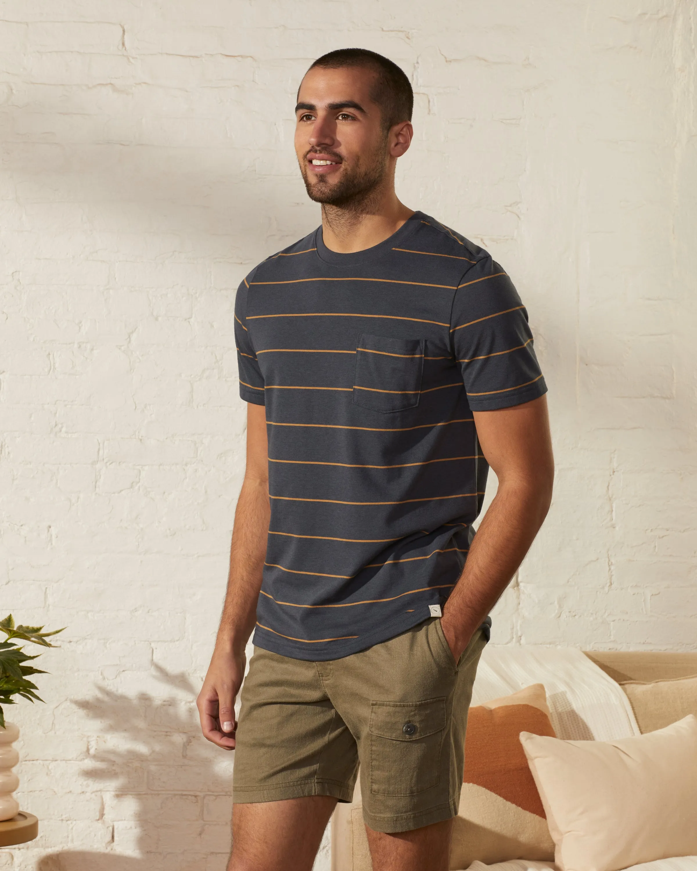 Clean Cotton Striped Pocket Tee sold by UpWest product image thumbnail 4