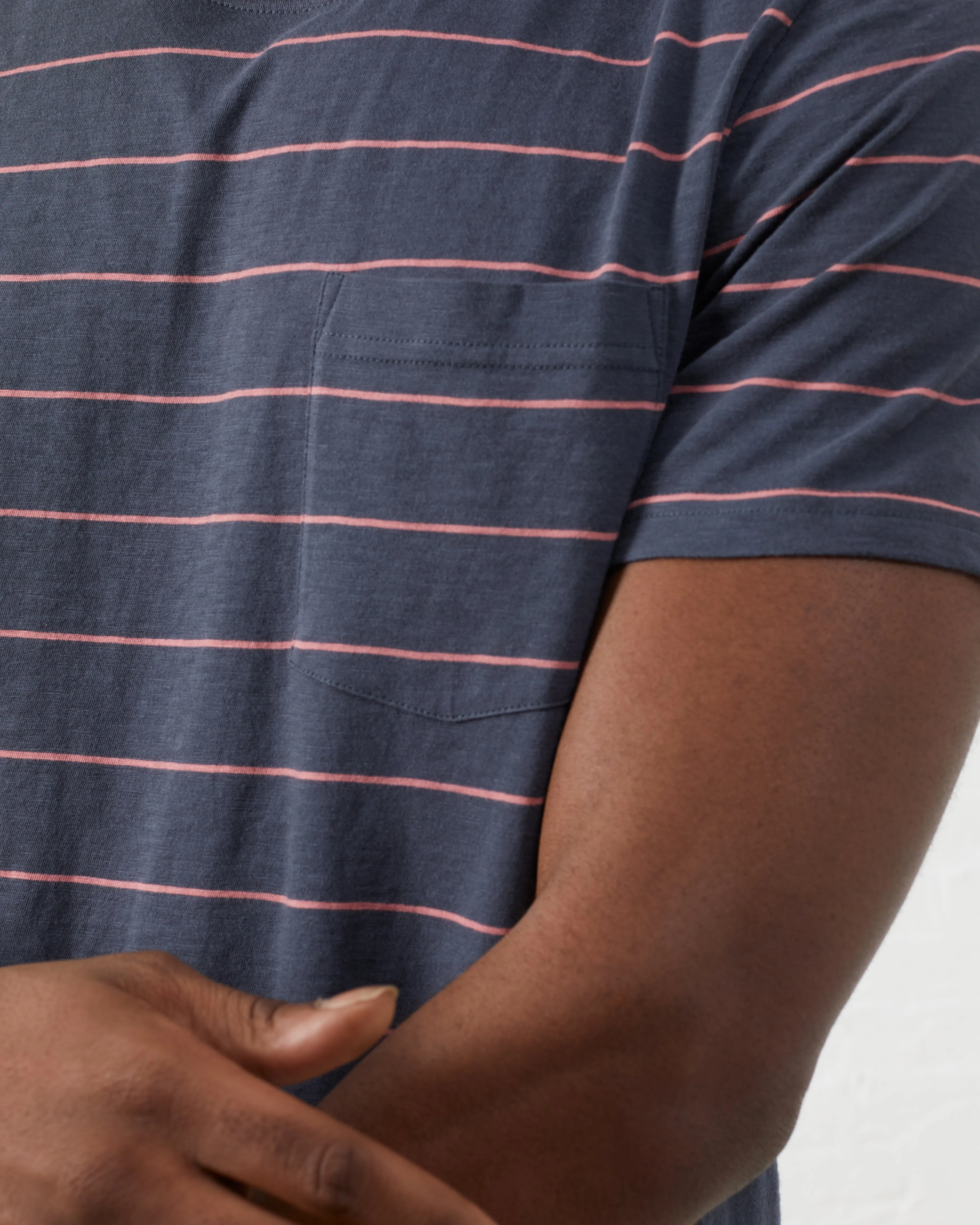 Clean Cotton Striped Pocket Tee sold by UpWest product image thumbnail 3