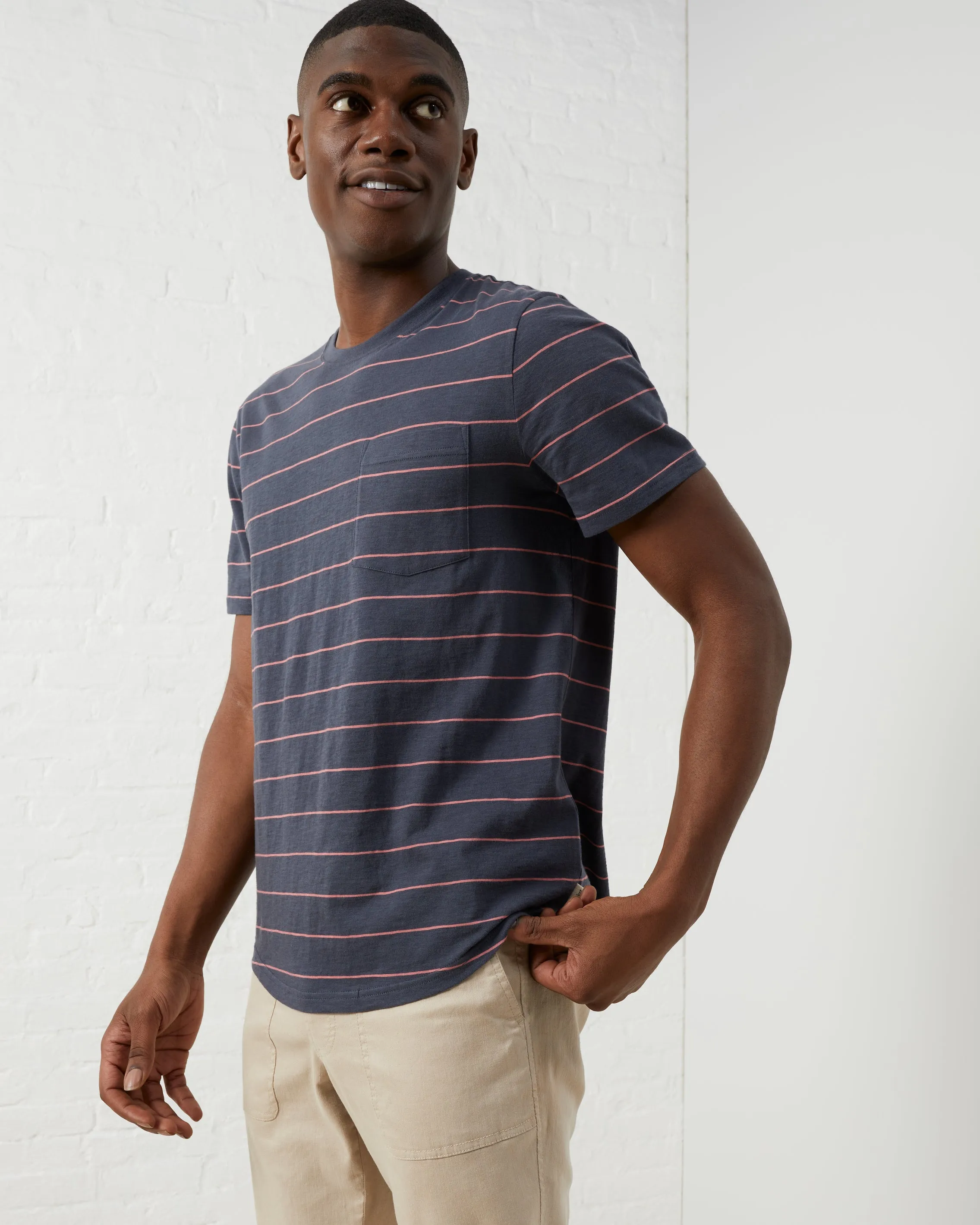 Clean Cotton Striped Pocket Tee sold by UpWest