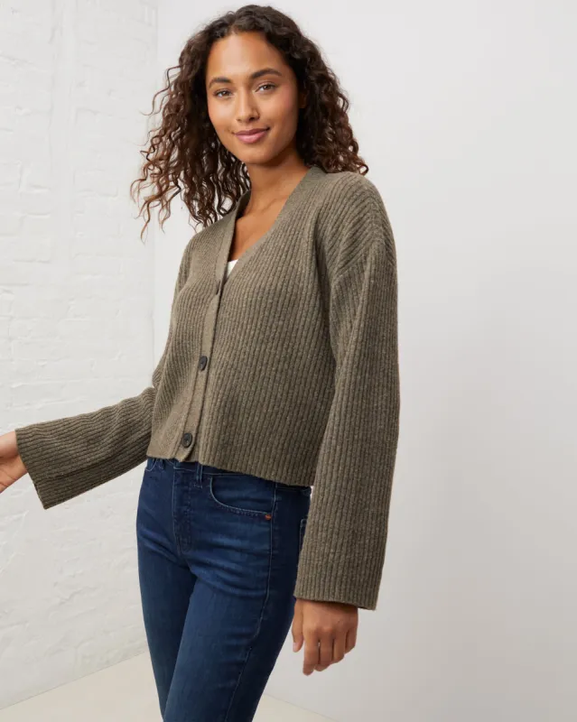 Comfy Cropped Rib Cardigan sold by UpWest